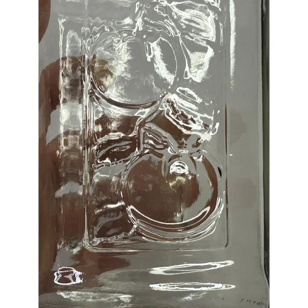 Vintage Embossed Tomatoes Design Square Clear Glass Mason Jar